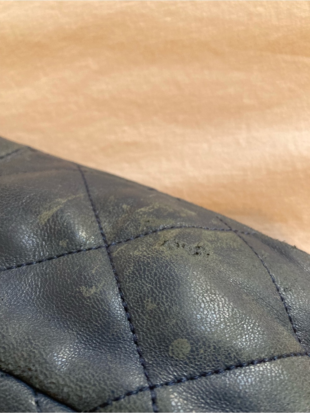 Michael Kors Quilted Navy BlueCrossbody with Gold Chain - Picture 4 of 12